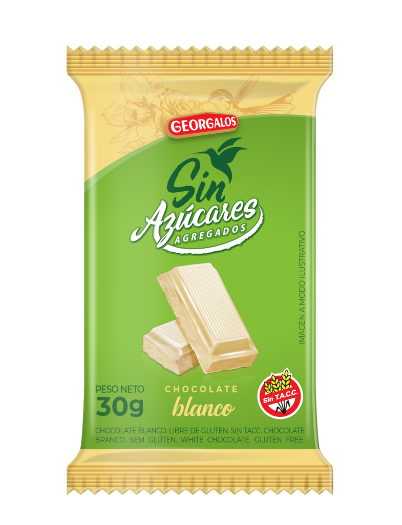 CHOCOLATE BLANCO SIN AZUCAR X 30 GRS SKU 2424